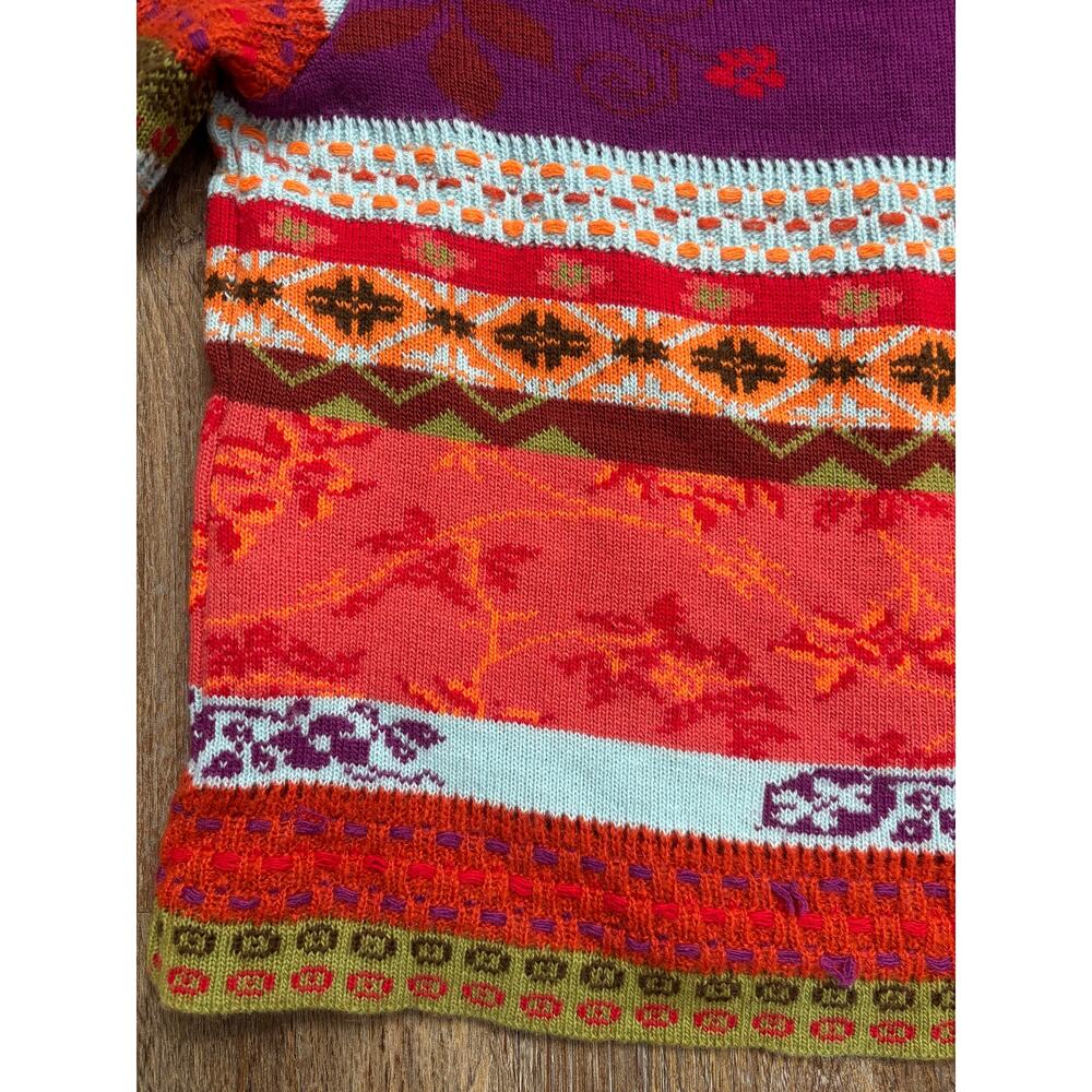 Vintage 90s Oilily sweater colorful soft knit Made in Italy mock neck - Picture 7 of 12